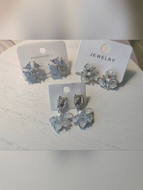 Crystal Floral Drop Earrings
